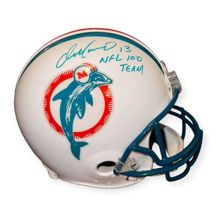 Dan Marino Miami Dolphins Autographed Authentic Helmet w/ NFL 100 Team Inscription Beckett