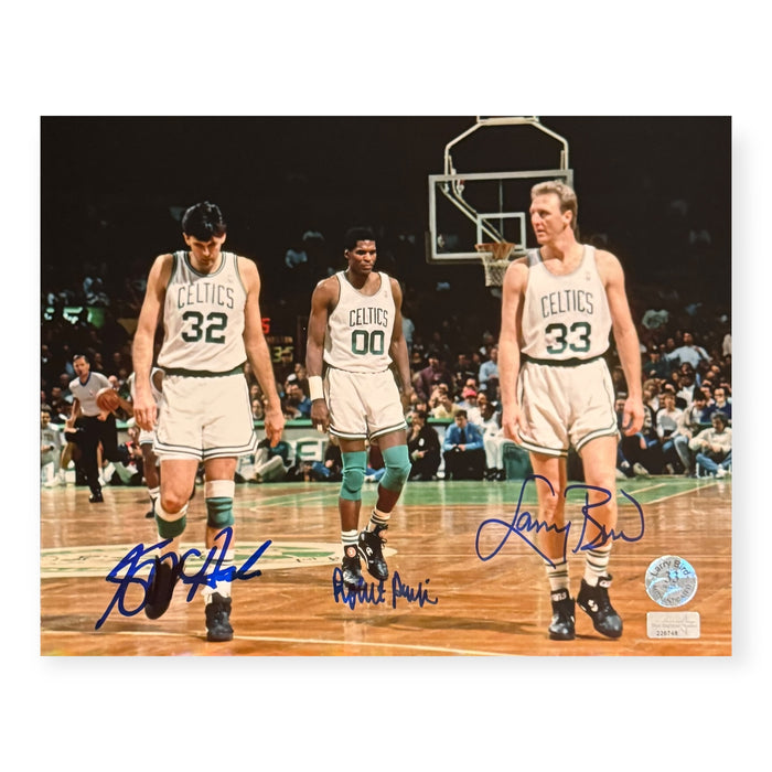 Larry Bird, Robert Parish & Kevin McHale Autographed 8x10 Photo NEP