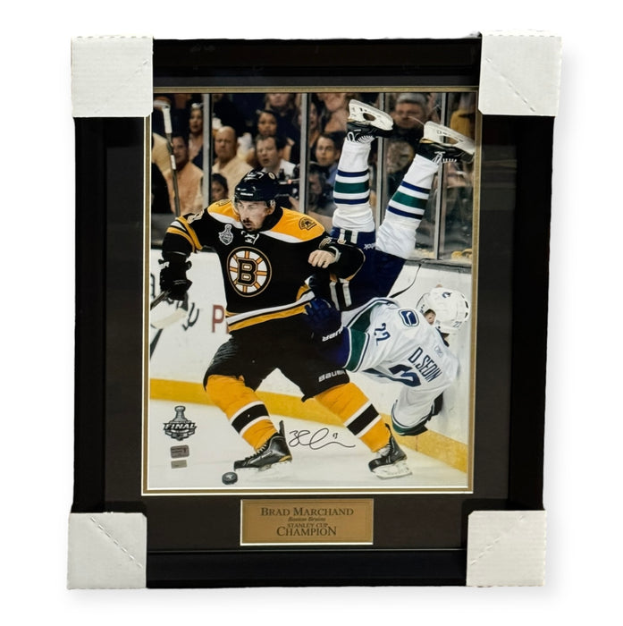 Brad Marchand Boston Bruins Autographed 16x20 Photo Framed to 23x27 NEP