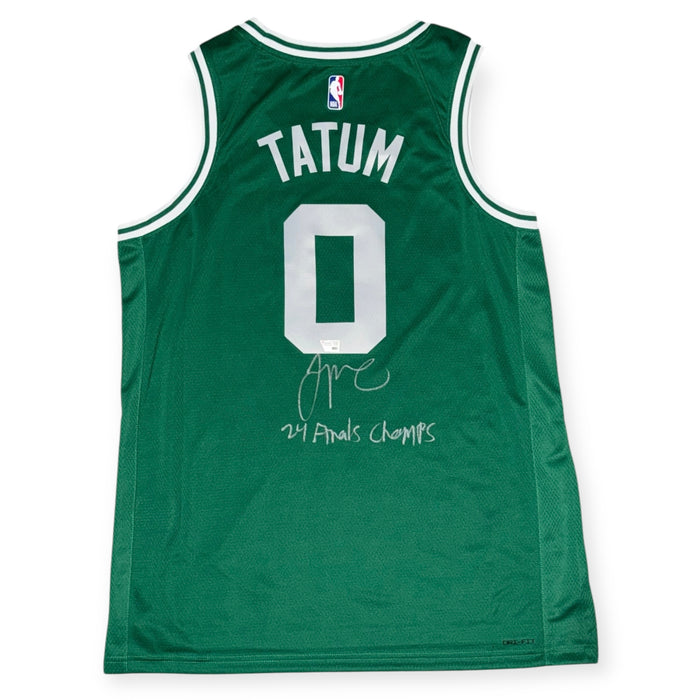 Jayson Tatum Boston Celtics Autographed Nike Swingman Icon Edition Jersey w/ 24 Finals Champs Inscription Fanatics