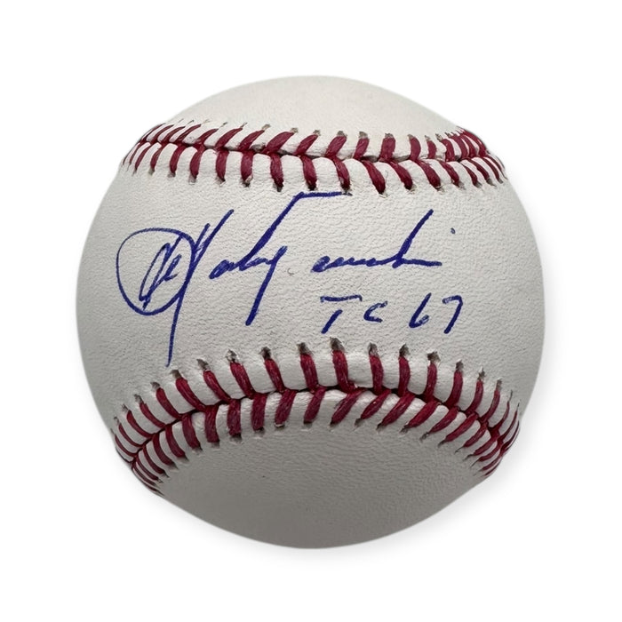 Carl Yastrzemski Boston Red Sox Autographed Baseball w/ TC 67 Inscription JSA