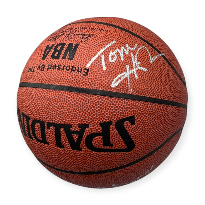 Boston Celtics Multi Signed Basketball - Larry Bird, Robert Parish, Kevin McHale, Bob Cousy, Gene Conley, Tom Heinsohn, ML Carr & Jim Loscutoff JSA