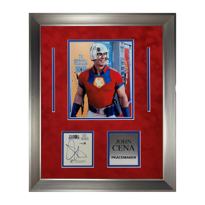 John Cena Autographed Cut Peacemaker Collage Framed to 18x22 JSA