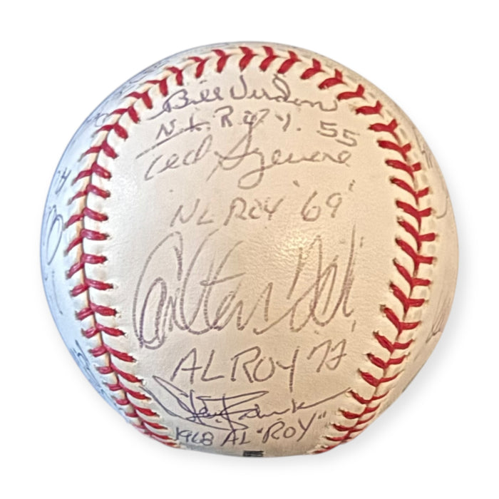 18x Autographed Rookie Of The Year Baseball w/ Inscriptions From The Year Each Won JSA