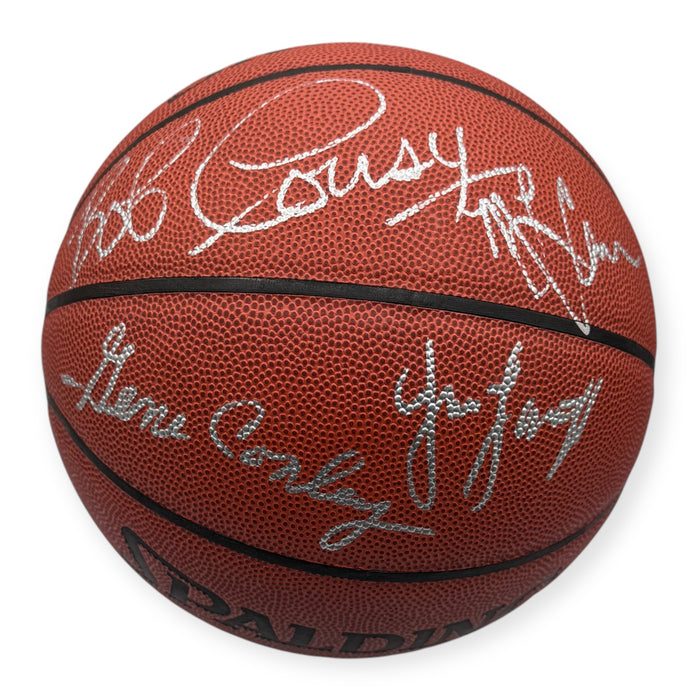 Boston Celtics Multi Signed Basketball - Larry Bird, Robert Parish, Kevin McHale, Bob Cousy, Gene Conley, Tom Heinsohn, ML Carr & Jim Loscutoff JSA
