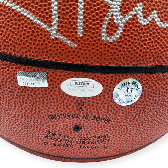 Boston Celtics Multi Signed Basketball - Larry Bird, Robert Parish, Kevin McHale, Bob Cousy, Gene Conley, Tom Heinsohn, ML Carr & Jim Loscutoff JSA
