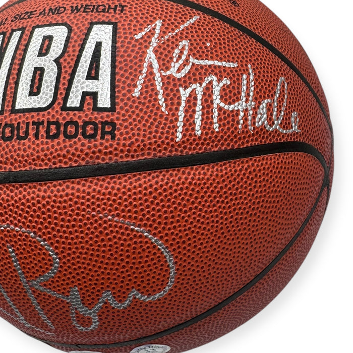 Boston Celtics Multi Signed Basketball - Larry Bird, Robert Parish, Kevin McHale, Bob Cousy, Gene Conley, Tom Heinsohn, ML Carr & Jim Loscutoff JSA