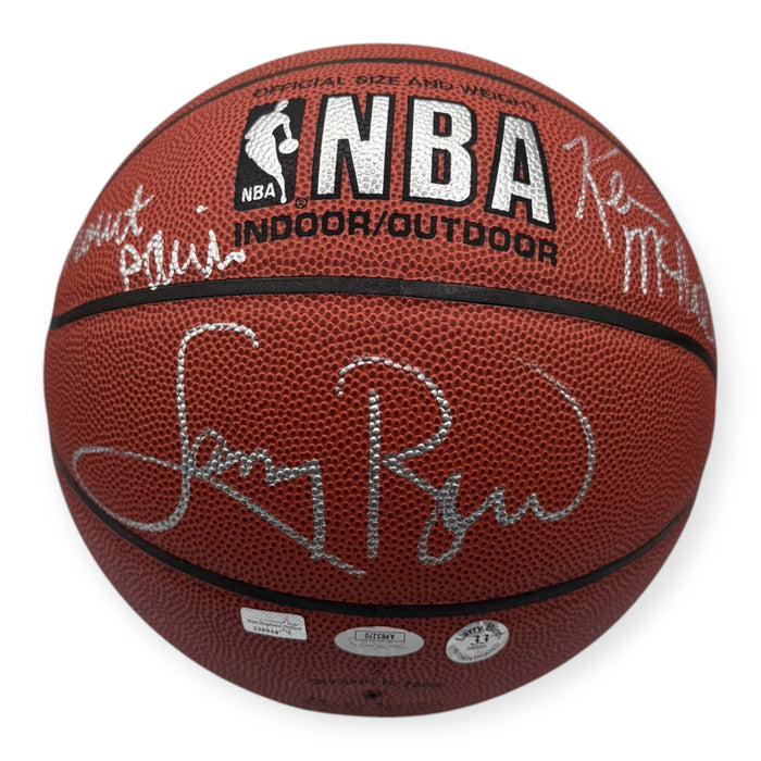 Boston Celtics Multi Signed Basketball - Larry Bird, Robert Parish, Kevin McHale, Bob Cousy, Gene Conley, Tom Heinsohn, ML Carr & Jim Loscutoff JSA