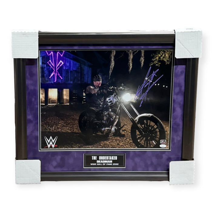 The Undertaker WWE Autographed 16x20 Photo Framed To 23x27 JSA