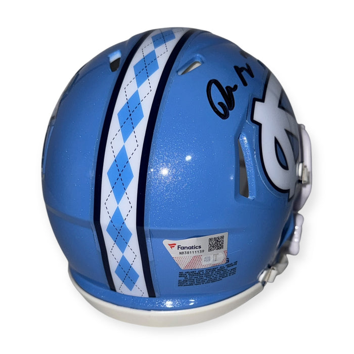Drake Maye University Of North Carolina Autographed Mini Helmet Fanatics