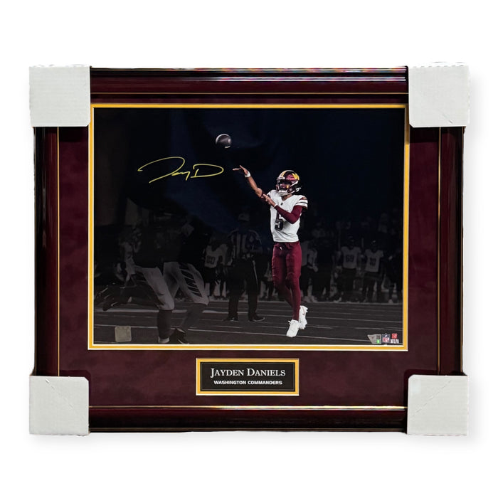 Jayden Daniels Washington Commanders Autographed 16x20 Photo Framed To 23x27 Fanatics