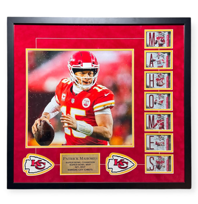 Patrick Mahomes 2019 Panini Donruss Elite Spellbound /299 Complete Set Framed Collage