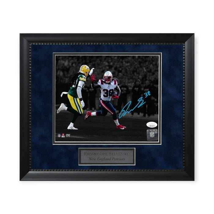 Rhamondre Stevenson New England Patriots Autographed 8x10 Photo Framed To 11x14 JSA