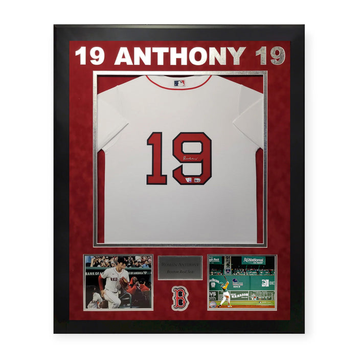 Roman Anthony Boston Red Sox Autographed Jersey Framed to 32x40 Fanatics