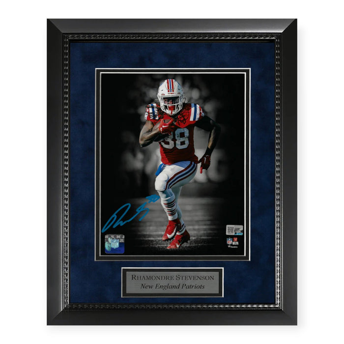 Rhamondre Stevenson New England Patriots Autographed 8x10 Photo Framed To 11x14 NEP