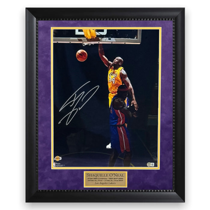 Shaquille O'Neal Los Angeles Lakers Autographed 16x20 Photo Framed to 23x27 Beckett