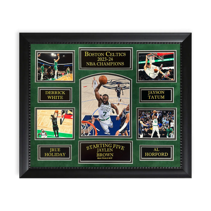 2023-24 NBA Champion Boston Celtics Unsigned Photo Collage Framed to 16x20