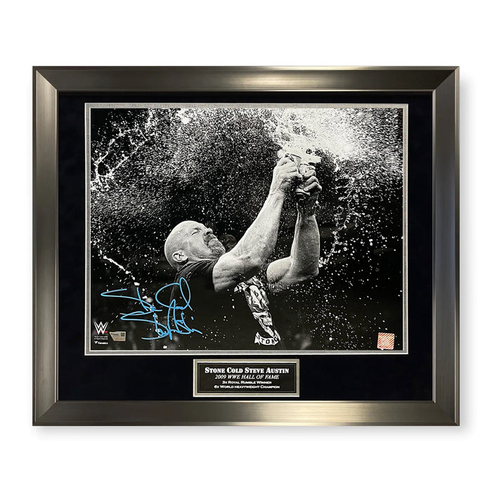 Stone Cold Steve Austin WWE Autographed 16x20 Photo Framed To 23x27 Fanatics