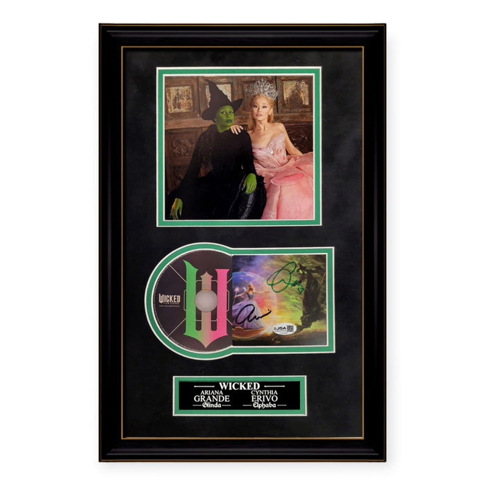 Ariana Grande & Cynthia Erivo Autographed "Wicked" CD Cover Framed to 10x16 JSA