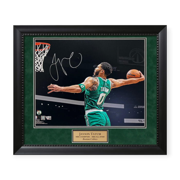 Jayson Tatum Boston Celtics Autographed 16x20 Photo Framed To 23x27 Fanatics