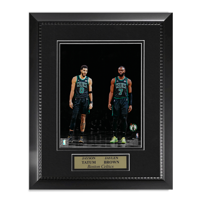 Jayson Tatum & Jaylen Brown Unsigned Photograph Framed to 11x14