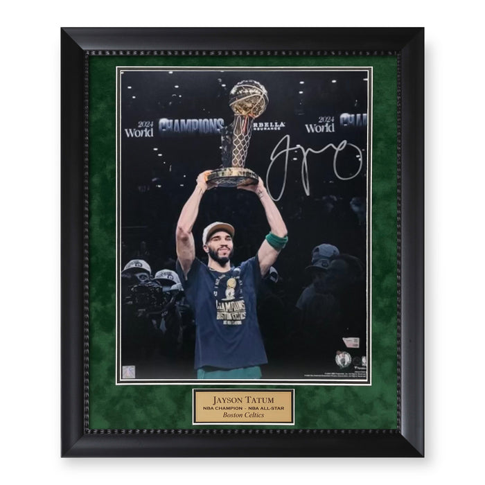 Jayson Tatum Boston Celtics NBA Finals Autographed 16x20 Photo Framed To 23x27 Fanatics