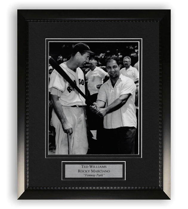 Ted Williams & Rocky Marciano Boston Red Sox Unsigned Photo Framed to 11x14