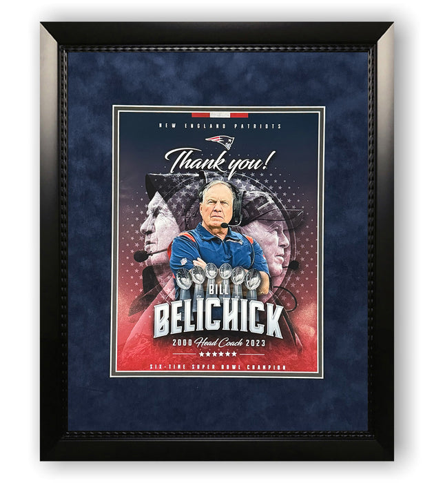 Bill Belichick New England Patriots Unsigned Photograph Framed to 11x14