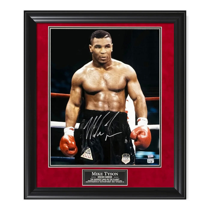 Mike Tyson Autographed 16x20 Photo Framed to 23x27 Fiterman