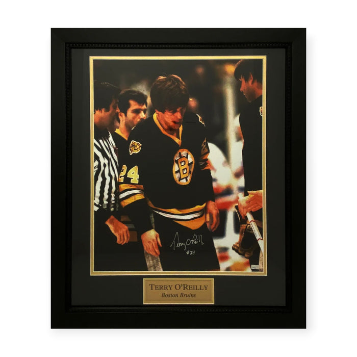 Terry O'Reilly Boston Bruins Autographed 16x20 Photo Framed to 23x27 NEP