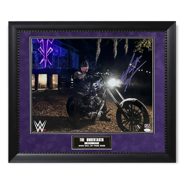 The Undertaker WWE Autographed 16x20 Photo Framed To 23x27 JSA