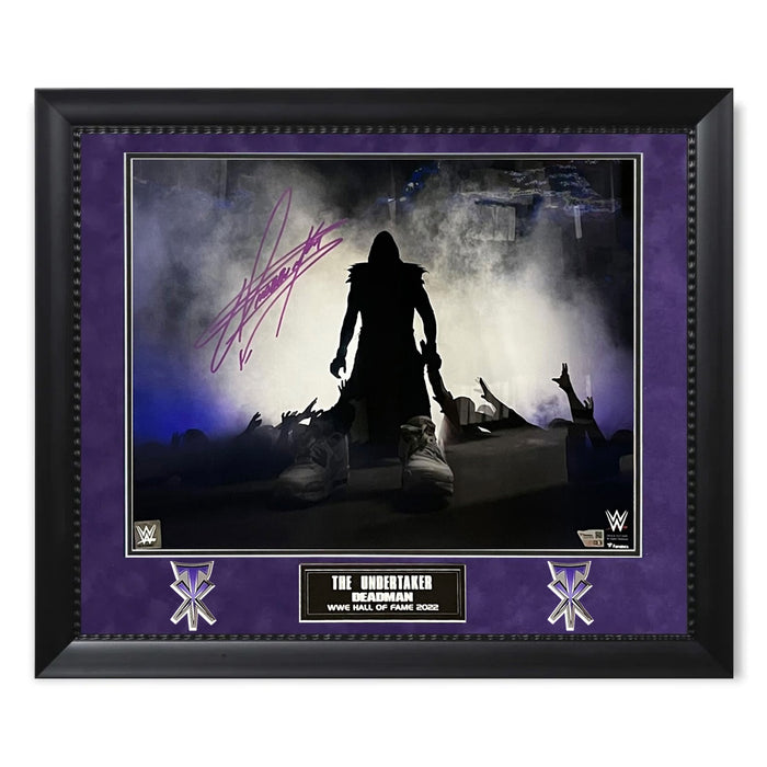 The Undertaker WWE Autographed 16x20 Photo Framed To 23x27 Fanatics