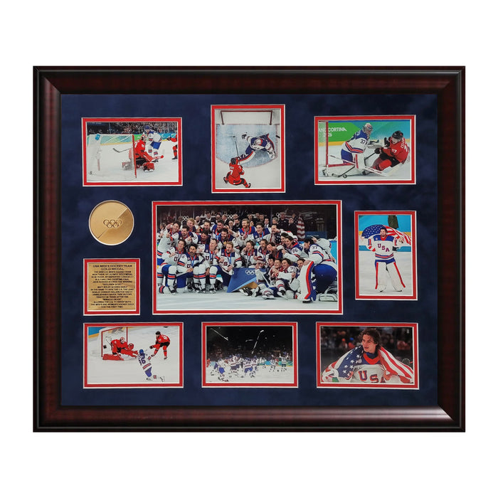 2026 Olympic Men's USA Hockey Team Unsigned Photograph Collage Framed to 20x24