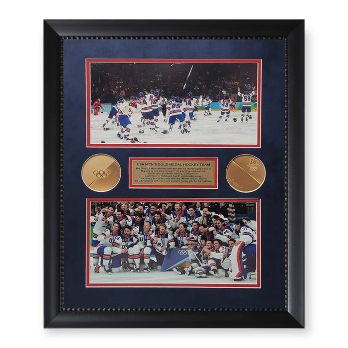2026 Olympic Men's USA Hockey Team Unsigned Photograph Collage Framed to 16x20