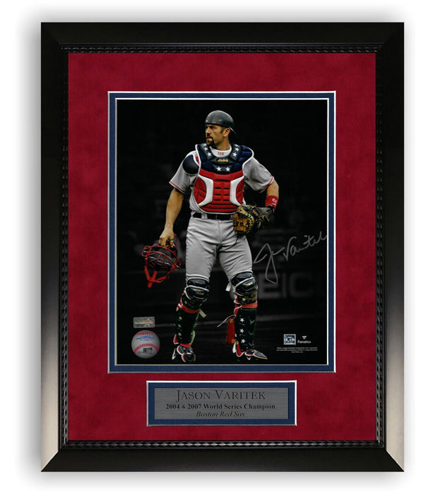 Jason Varitek Boston Red Sox Autographed 8x10 Photo Framed to 11x14 NEP