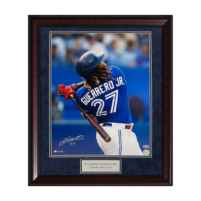 Vladimir Guerrero Jr. Toronto Blue Jays Autographed 16x20 Photo Framed to 23x27 USASM