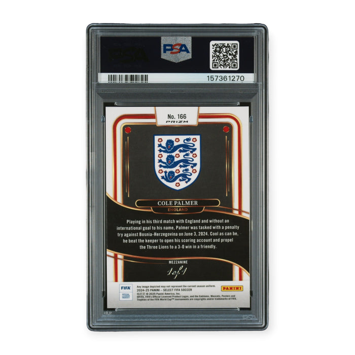 Cole Palmer England 2024-25 Panini Select Fifa Black 1/1 #166 PSA 8