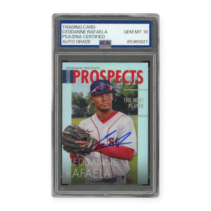 Ceddanne Rafaela On Card Autographed 2023 Topps Bowman Modern Prospects PSA 10 Auto Grade