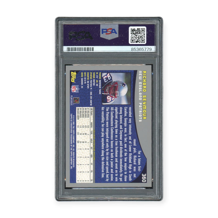 Richard Seymour On Card Autographed 2001 Topps Rookie RC PSA 10 Auto Grade