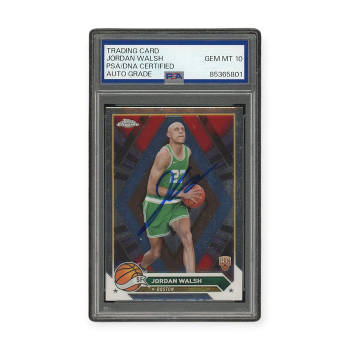 Jordan Walsh On Card Autographed 2024 Topps Chrome Rookie Card RC PSA 10 Gem Mint Auto Grade