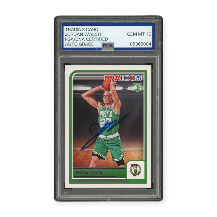 Jordan Walsh On Card Autographed 2023-24 Panini NBA Hoops Rookie Card RC PSA 10 Gem Mint Auto Grade