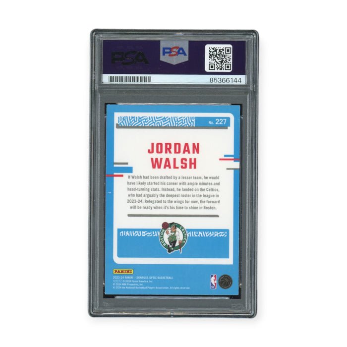 Jordan Walsh On Card Autographed 2023-24 Panini Donruss Optic Rookie Card RC PSA Authentic Auto