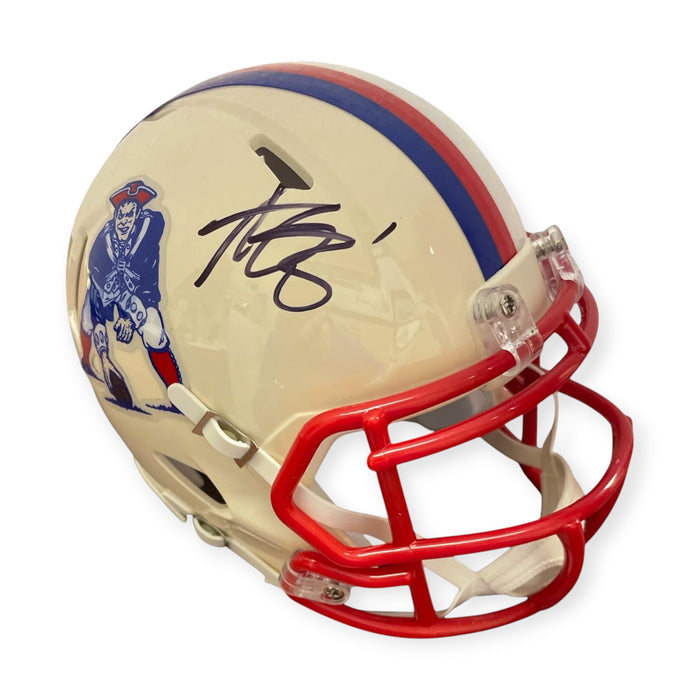 A.J. Brown New England Patriots Autographed Retro Speed Mini Helmet Beckett