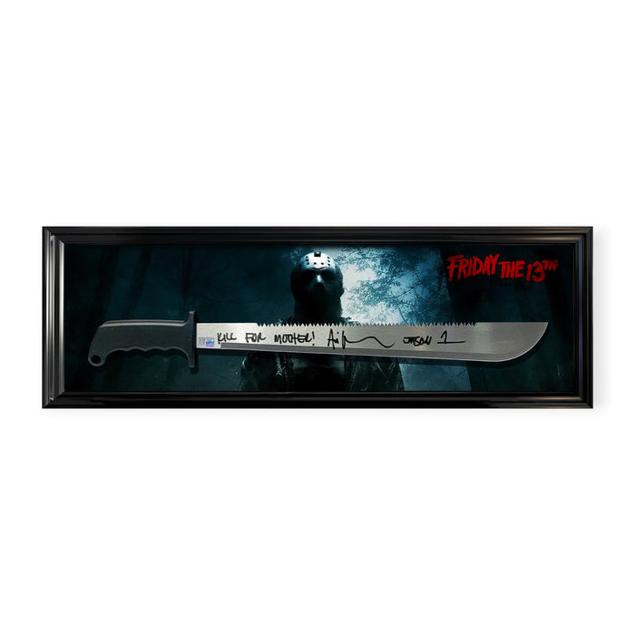 Ari Lehman "Jason Voorhees" Autographed Friday The 13th Machete w/ Inscription Framed To 10x29 NEP