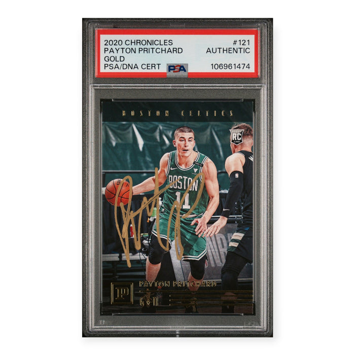 Payton Pritchard On Card Autographed 2020 Panini Chronicles Gold Rookie RC #2/10 PSA Authentic