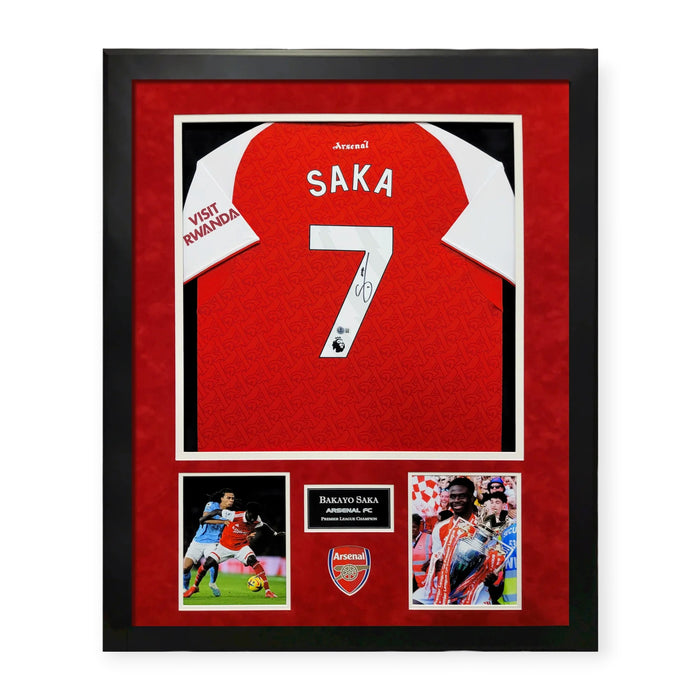 Bukayo Saka Arsenal F.C. Autographed Shirt Framed To 32x40 Beckett