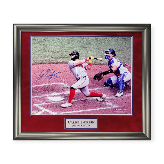Caleb Durbin Boston Red Sox Autographed 16x20 Photo Framed to 23x27 NEP
