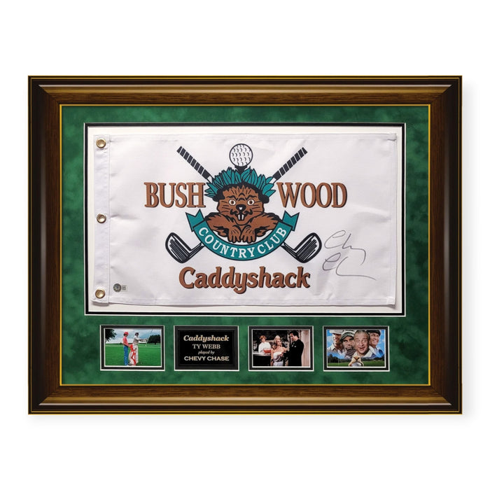 Chevy Chase "Caddyshack" Autographed Bushwood Golf Flag Framed to 23x30 Beckett