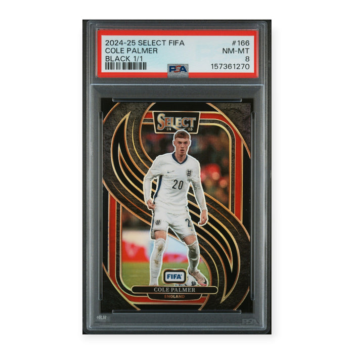 Cole Palmer England 2024-25 Panini Select Fifa Black 1/1 #166 PSA 8
