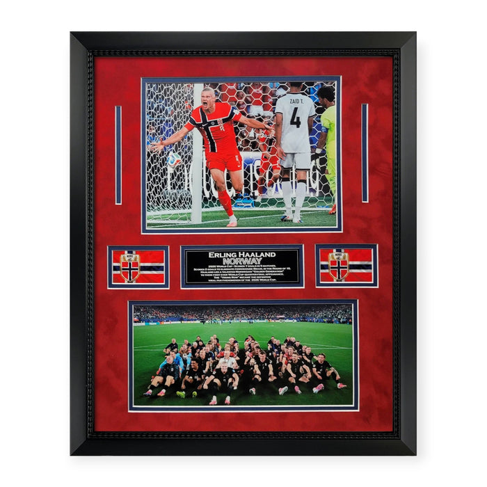 Erling Haaland Norway Unsigned Photograph Collage Framed to 16x20